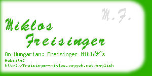 miklos freisinger business card
